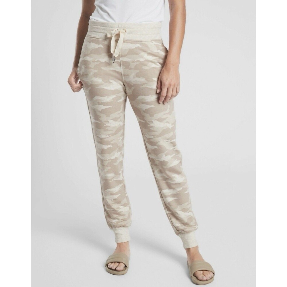 Athleta Balance Printed  Camo Jogger Pants  Oatmeal Size  M